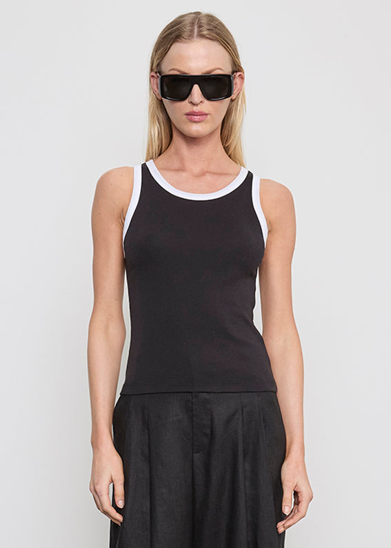 Cotton Ringer Tank | Black/White – Enza Costa