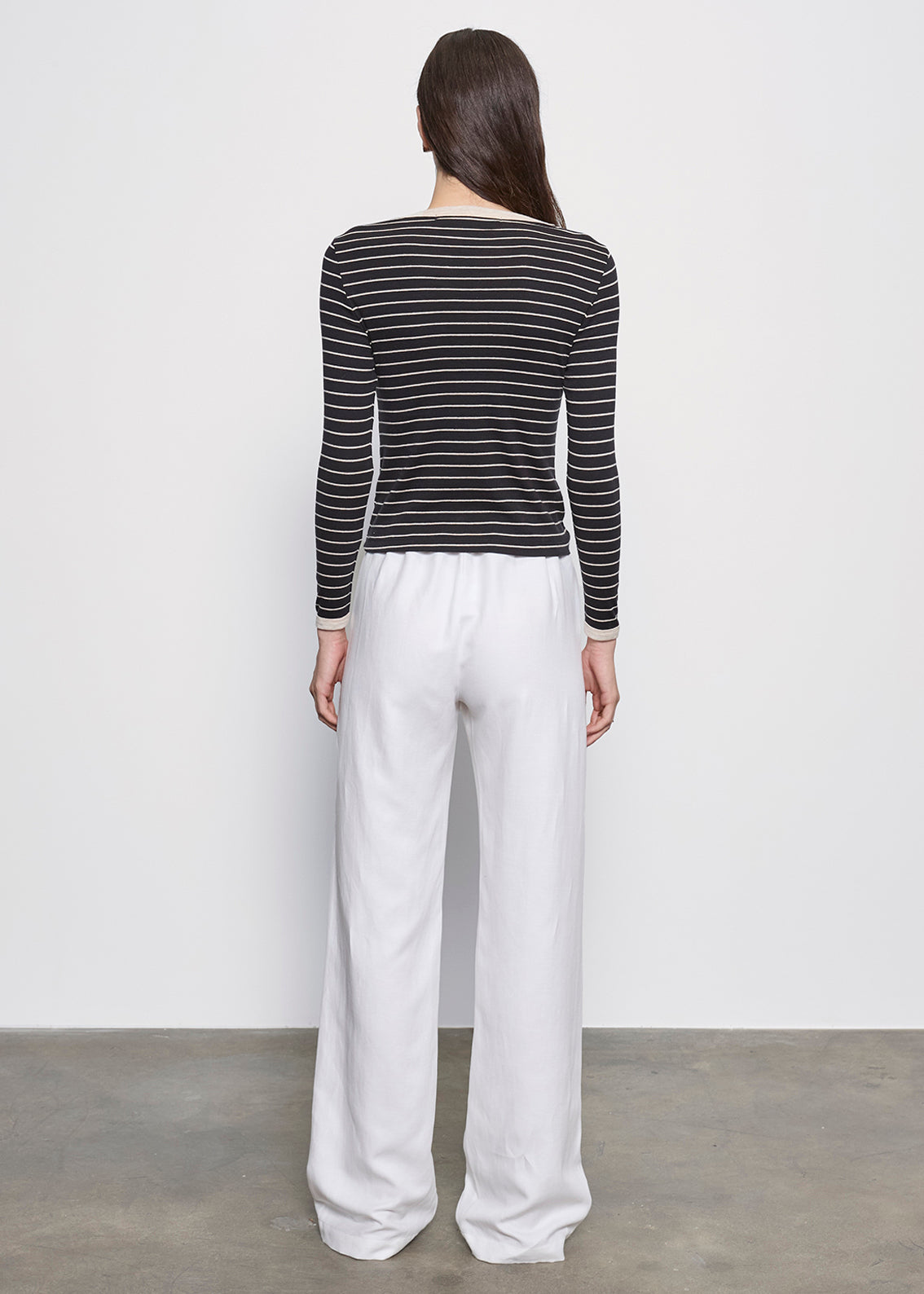 **Pre-Order** Cotton Stripe Classic L/S Tee | Black/Wheat Stripe