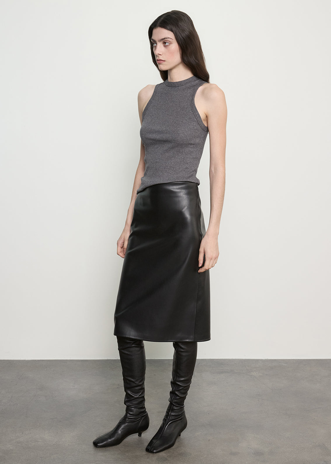 Cashmere Rib Tank | Heather Grey