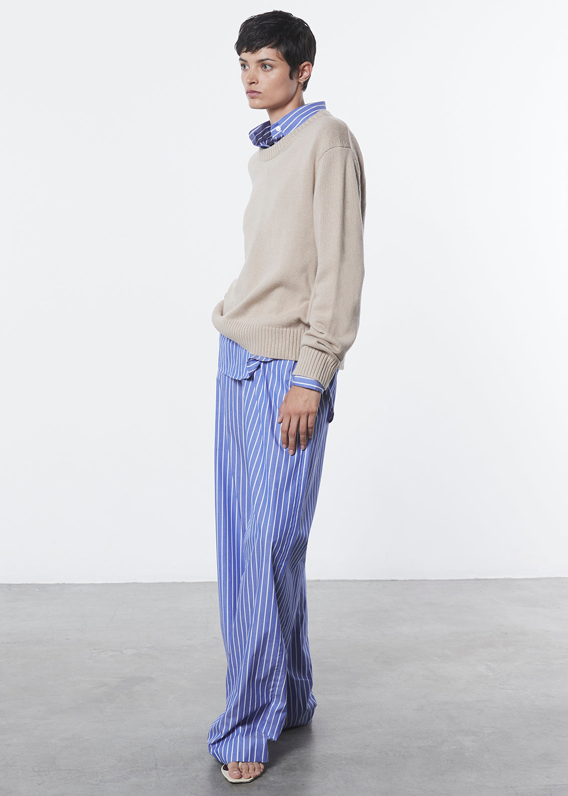 Cotton Resort Pant | Blue/White Stripe