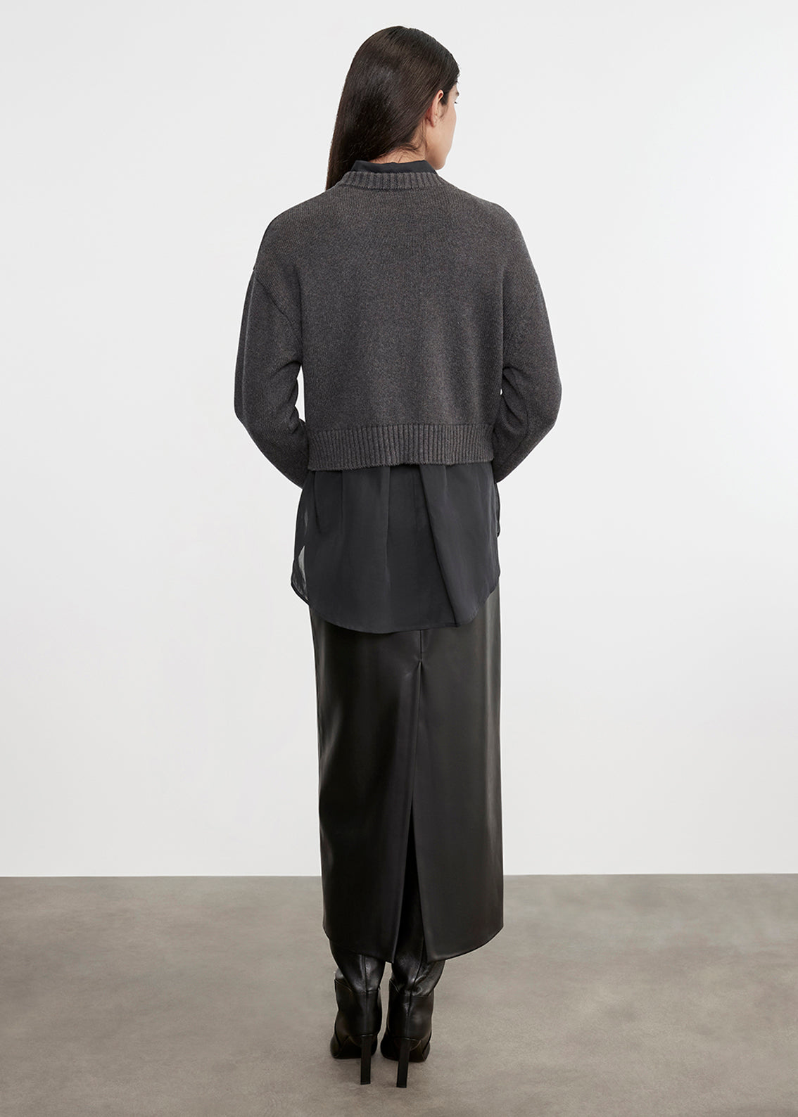 Chunky Cotton Cashmere Sweater | Charcoal