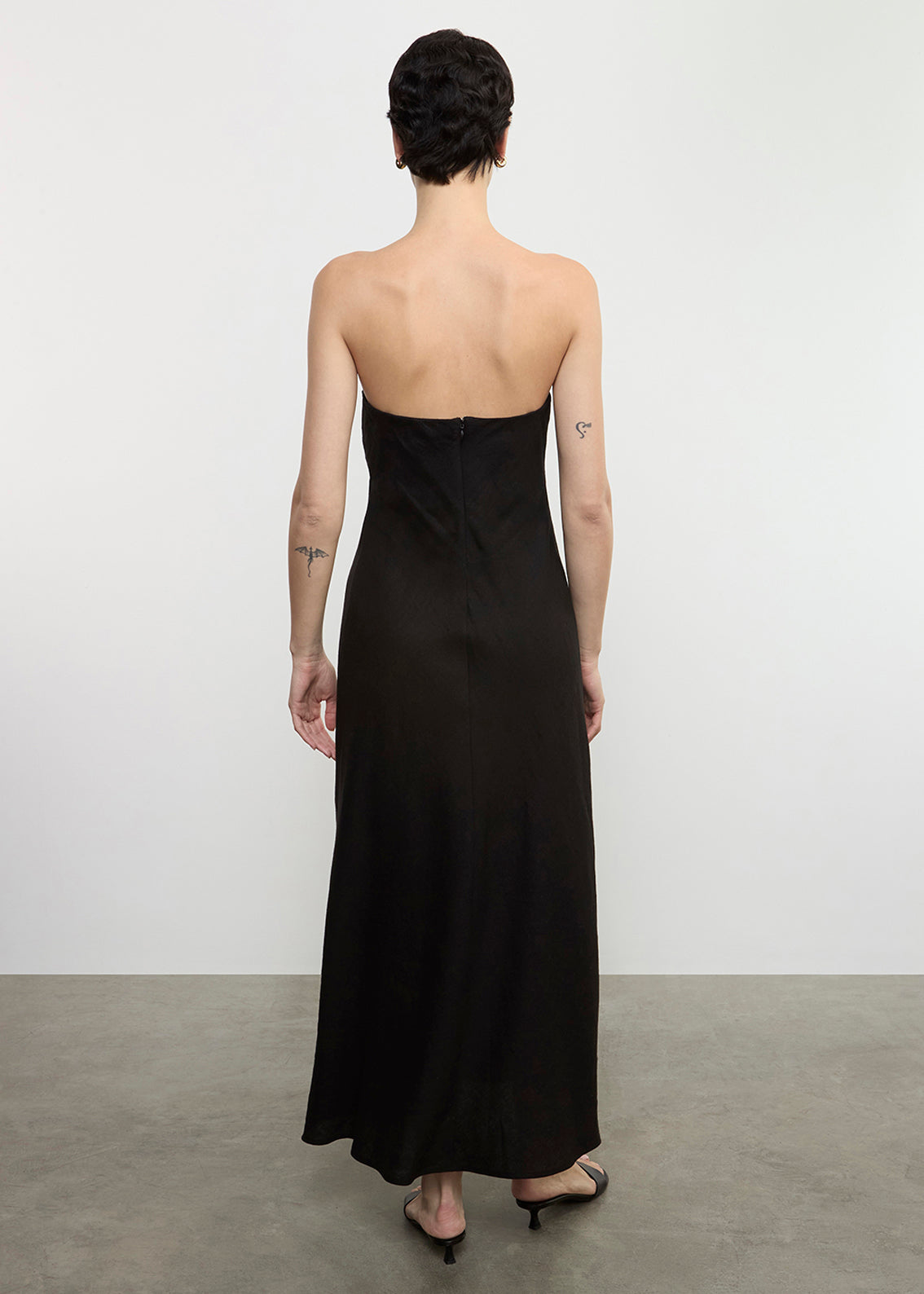 Linen Bias Dress | Black
