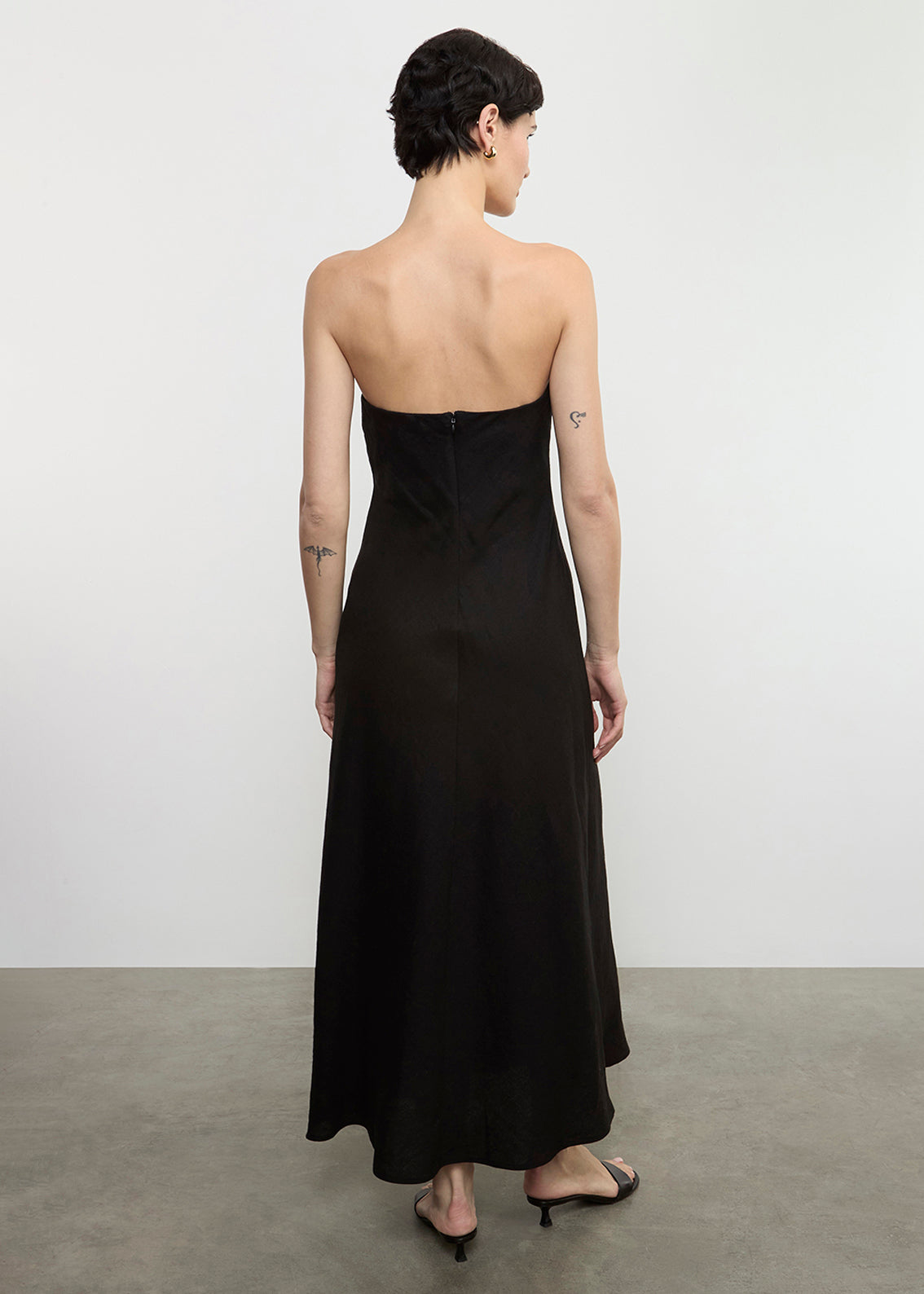 Linen Bias Dress | Black