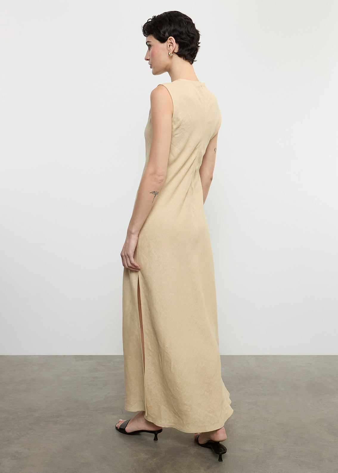 Linen Bias Sheath Dress | Blonde