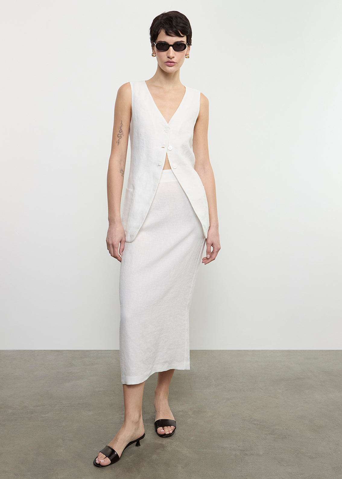 Linen Pencil Skirt | Undyed
