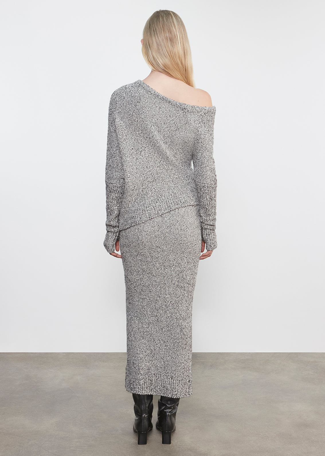 Boucle Knit Slouch Sweater | Pepper