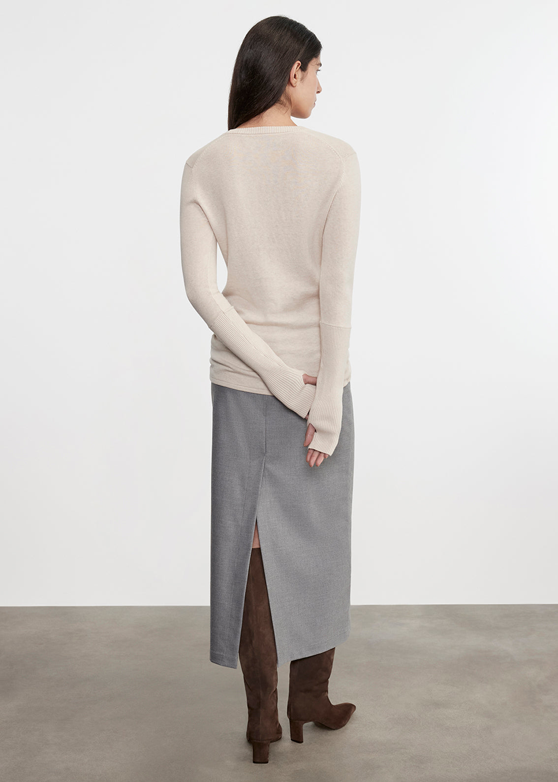 Suiting Pencil Skirt | Light Grey