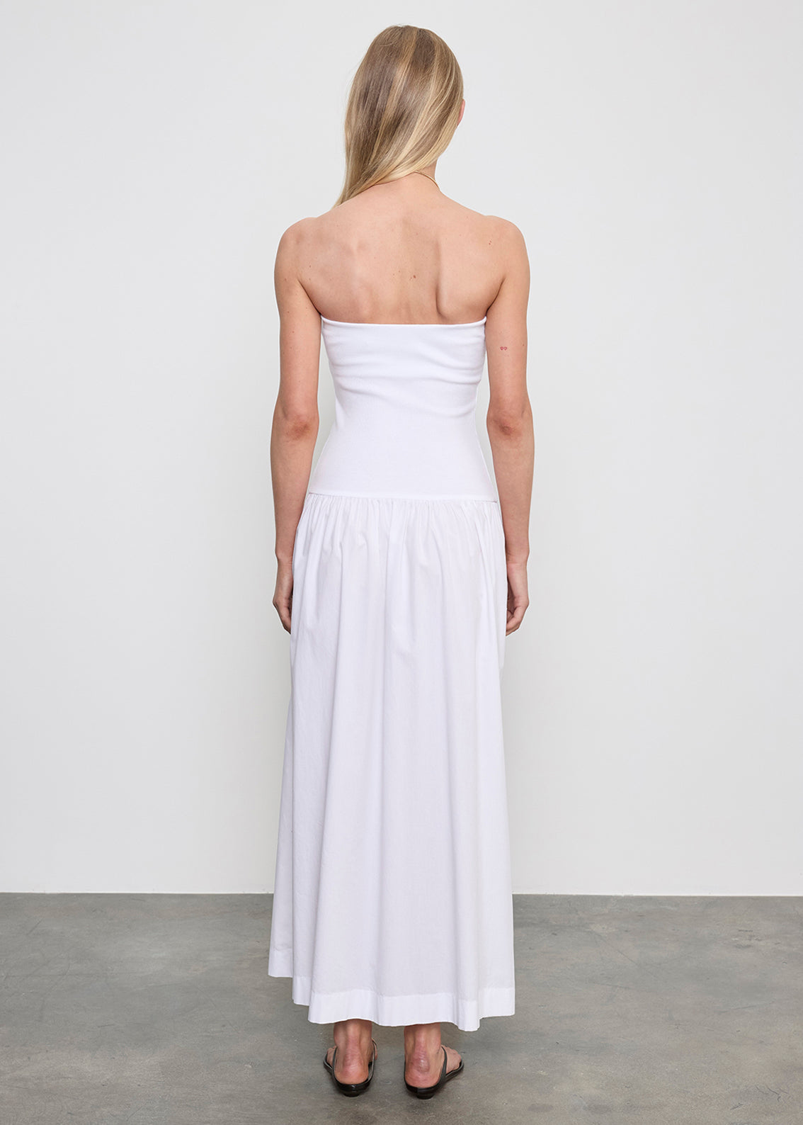 Cotton Bandeau Dress | White