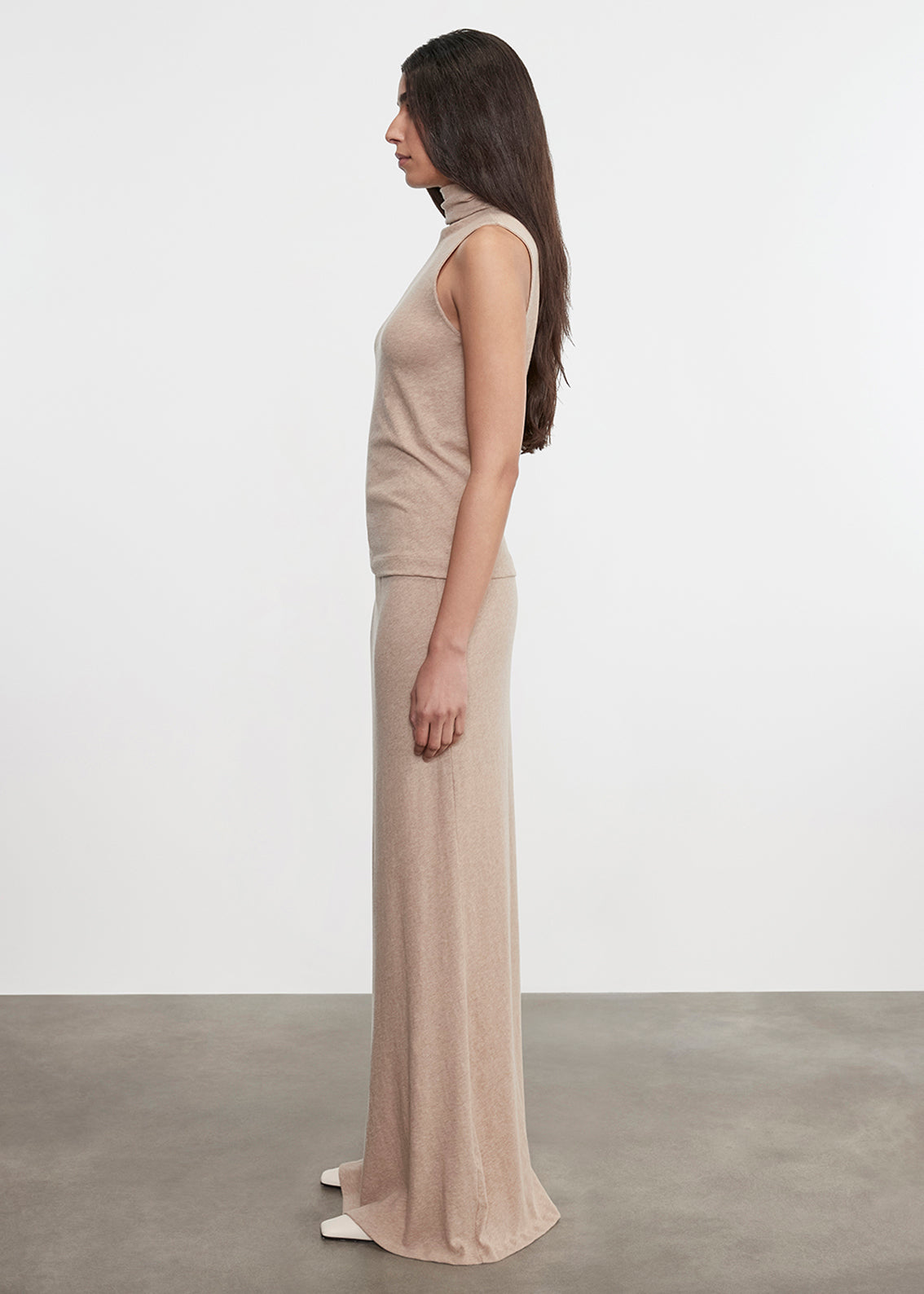 Cashmere Bias Skirt | Khaki