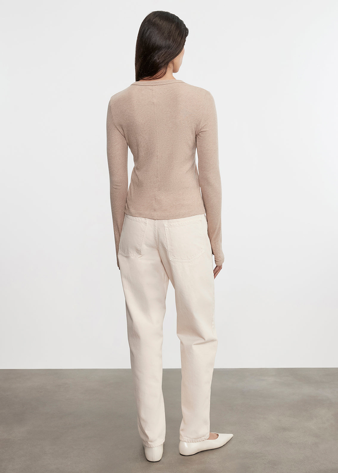 Cashmere New Classic L/S Crew | Khaki