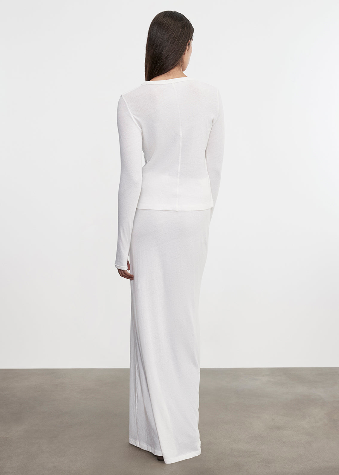 Cashmere Bias Skirt | White