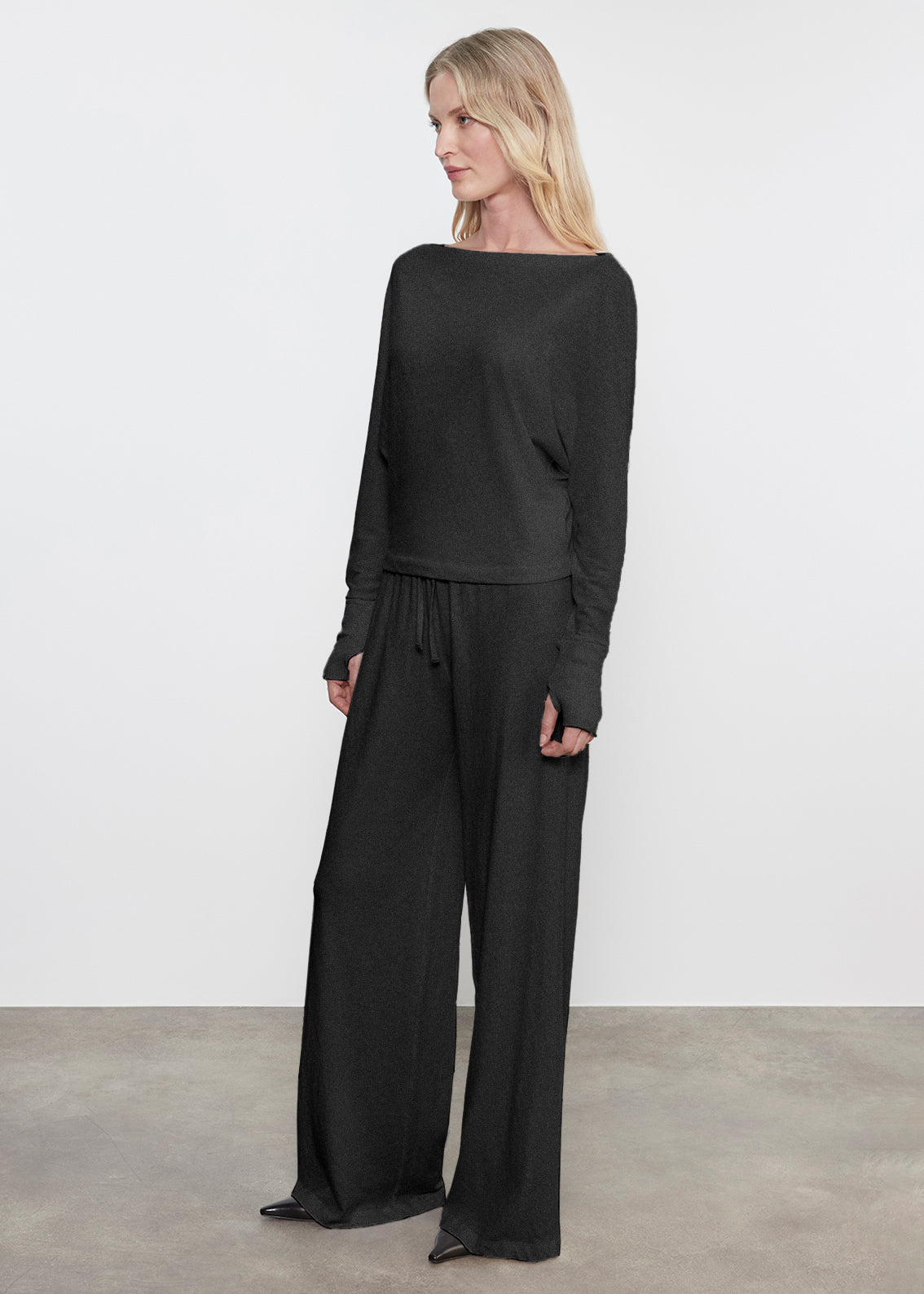 Cashmere Dolman Top | Charcoal