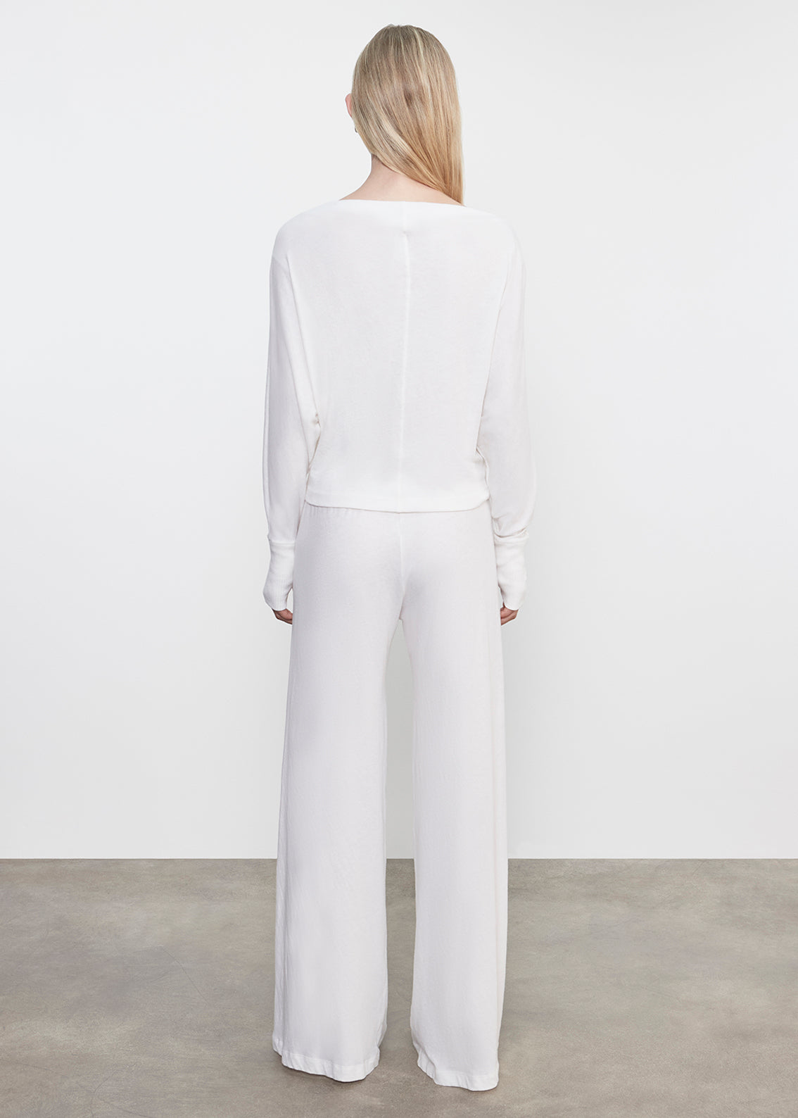 Cashmere Drawcord Pant | White