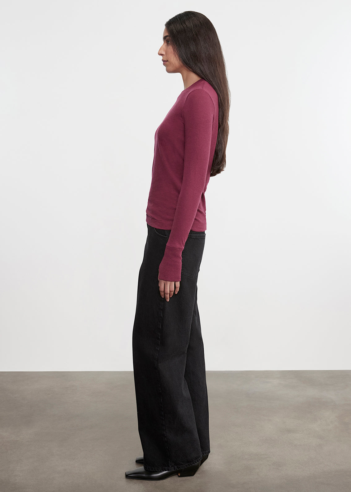 Cashmere Easy Cuffed Crew | Barolo