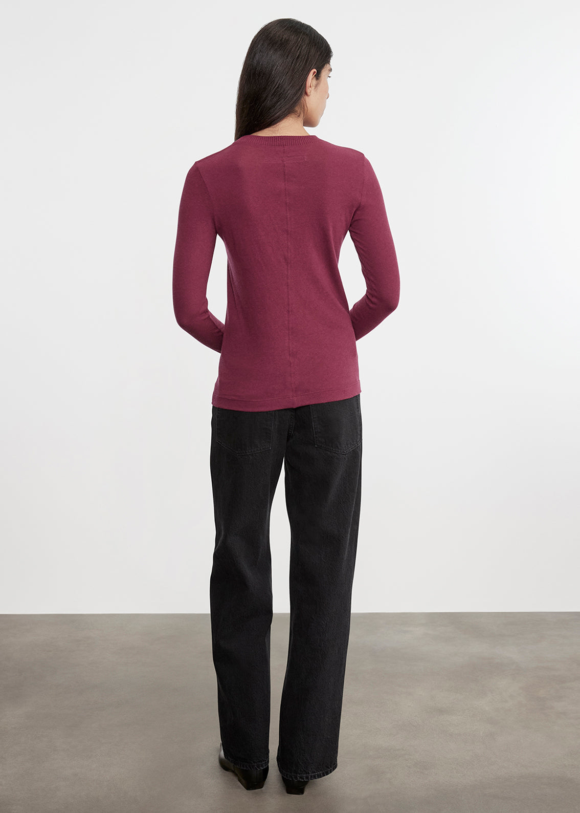 Cashmere Easy Cuffed Crew | Barolo