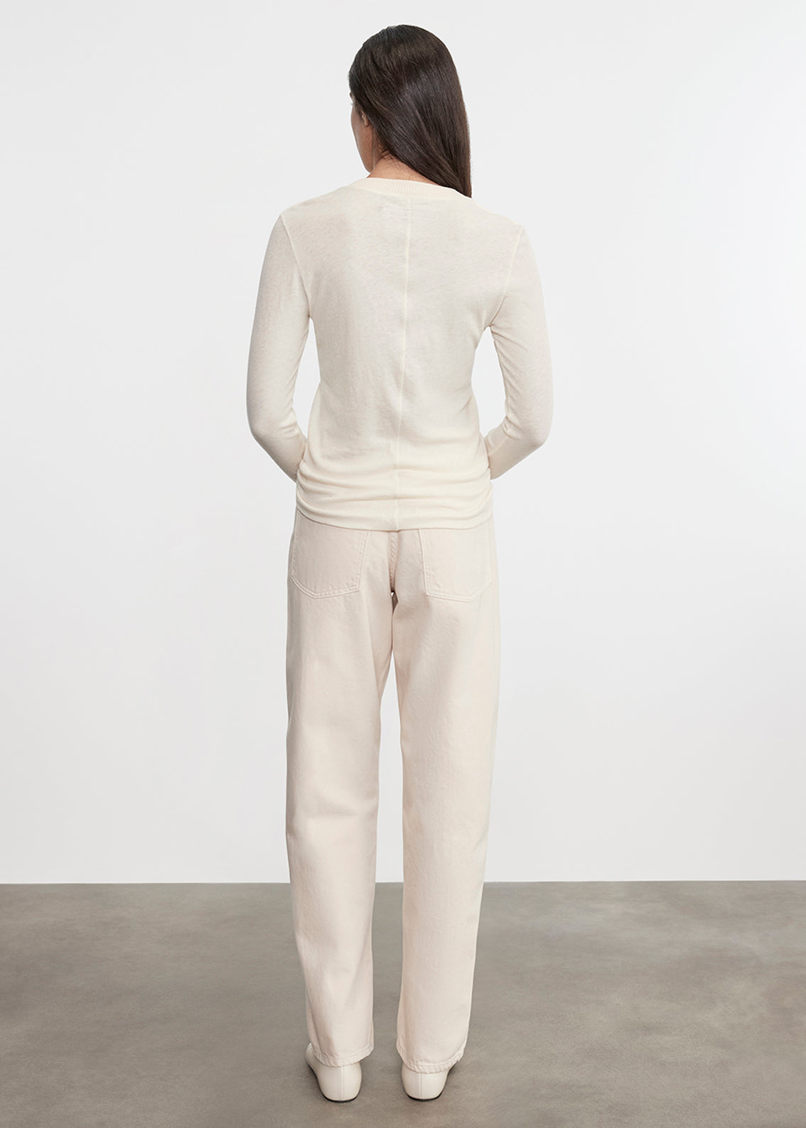 Cashmere Easy Cuffed Crew | Natural