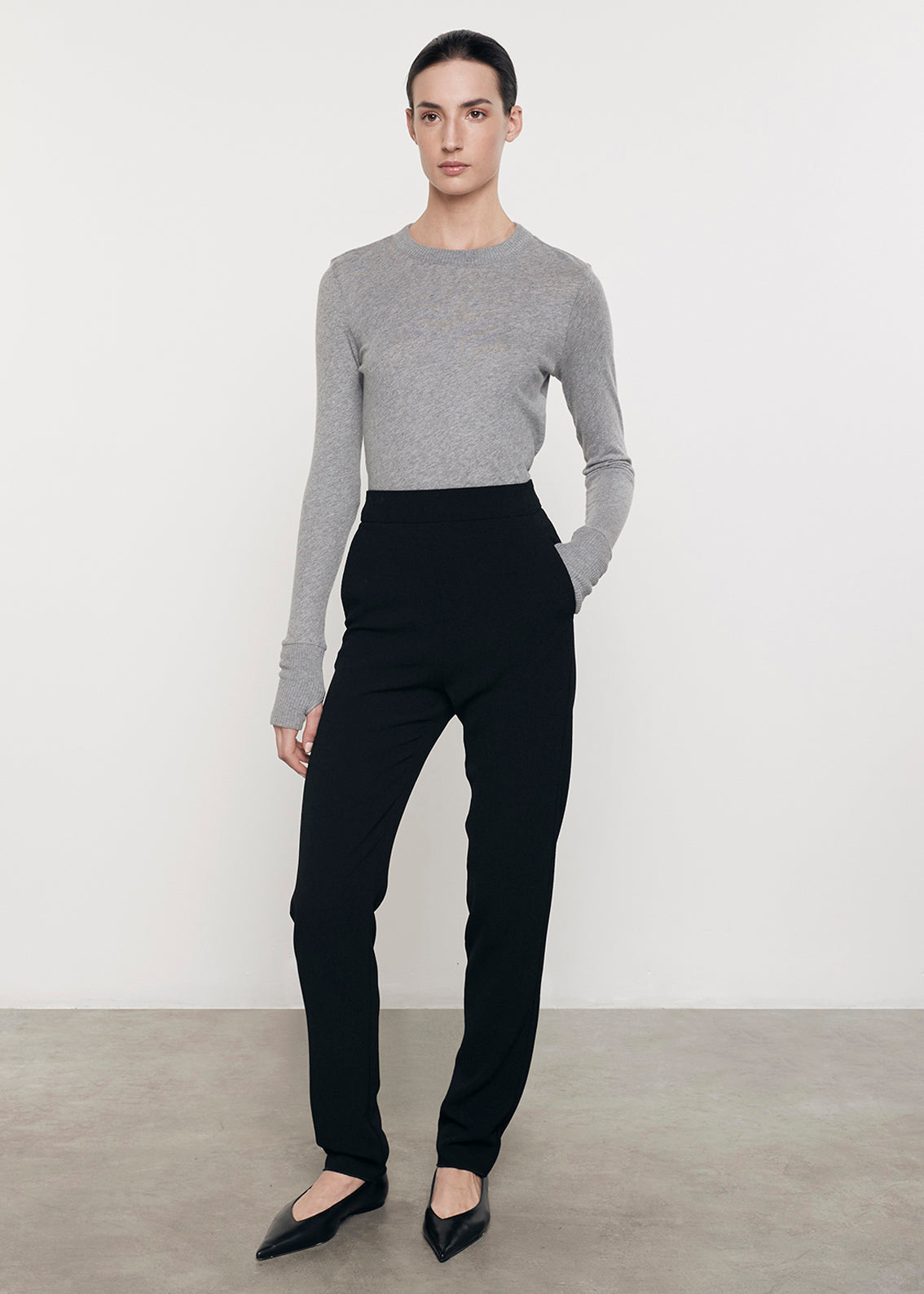 Enza costa cuffed crew neck top hotsell