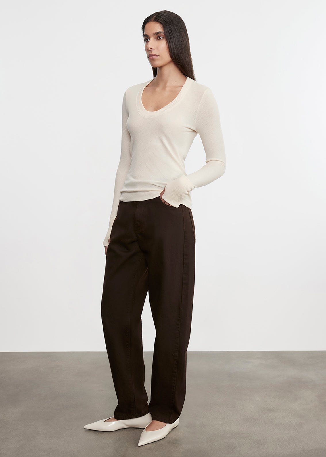 Cashmere Easy Cuffed U | Natural