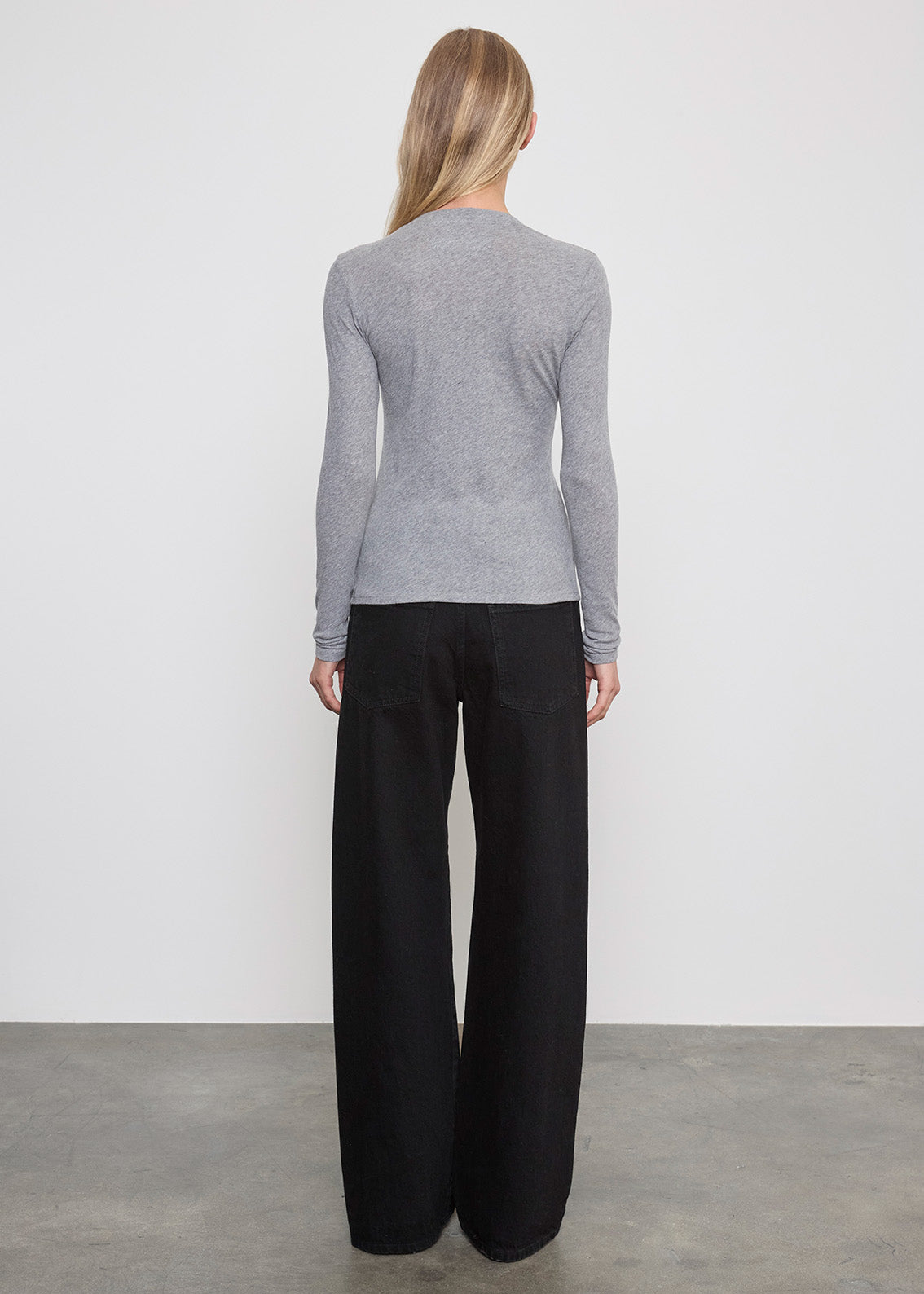 Cashmere L/S Cardigan | Smoke