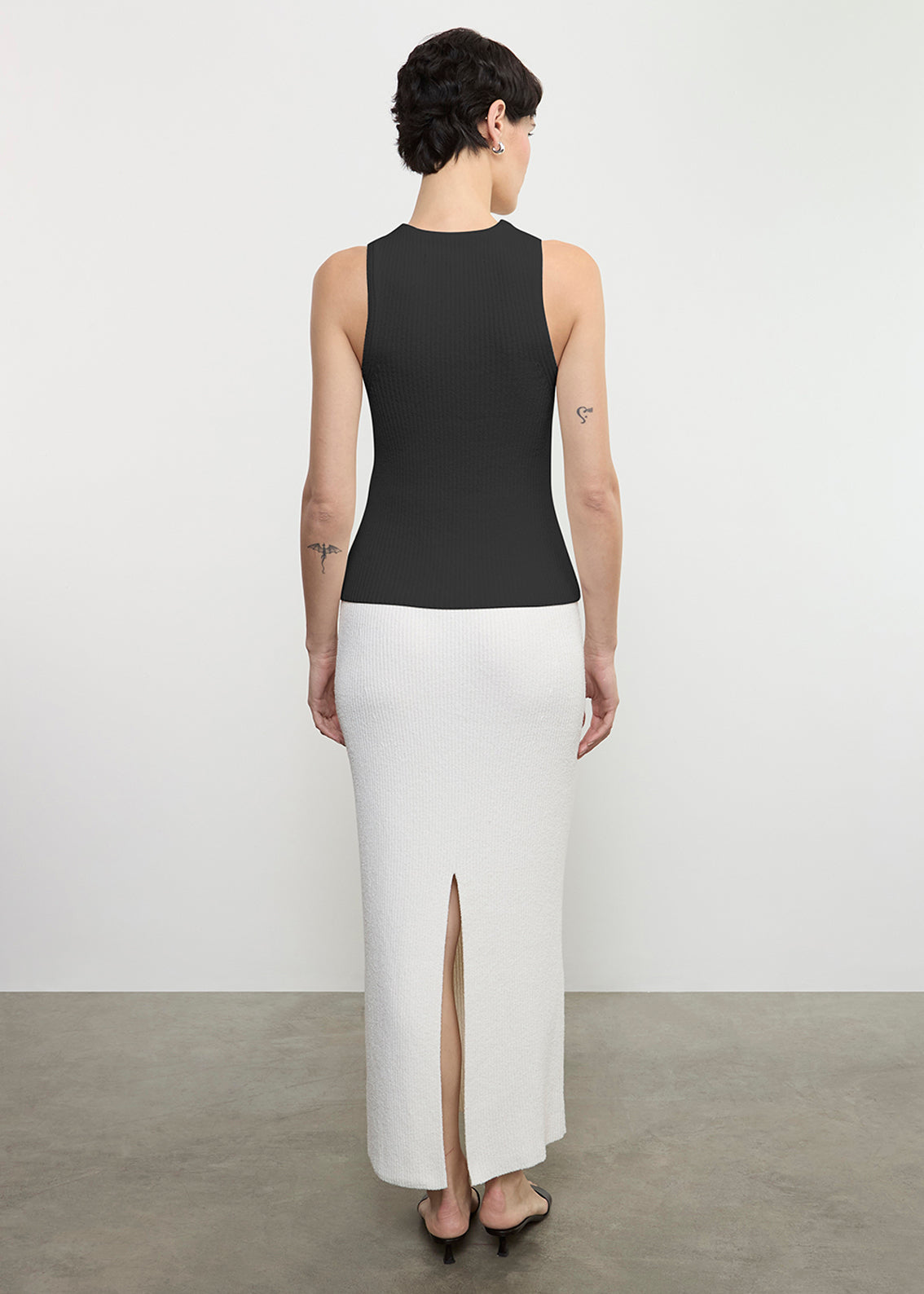 Boucle Knit Tank | Black