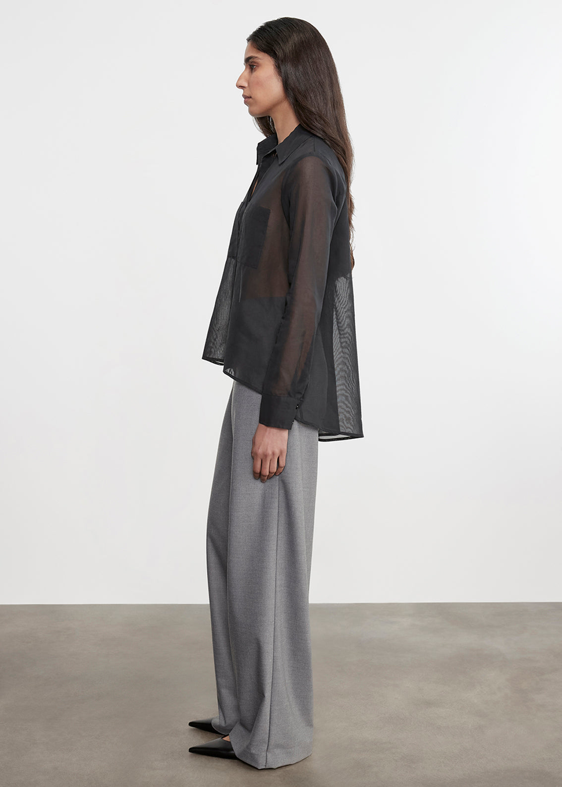 Cotton Organza Shirt | Black