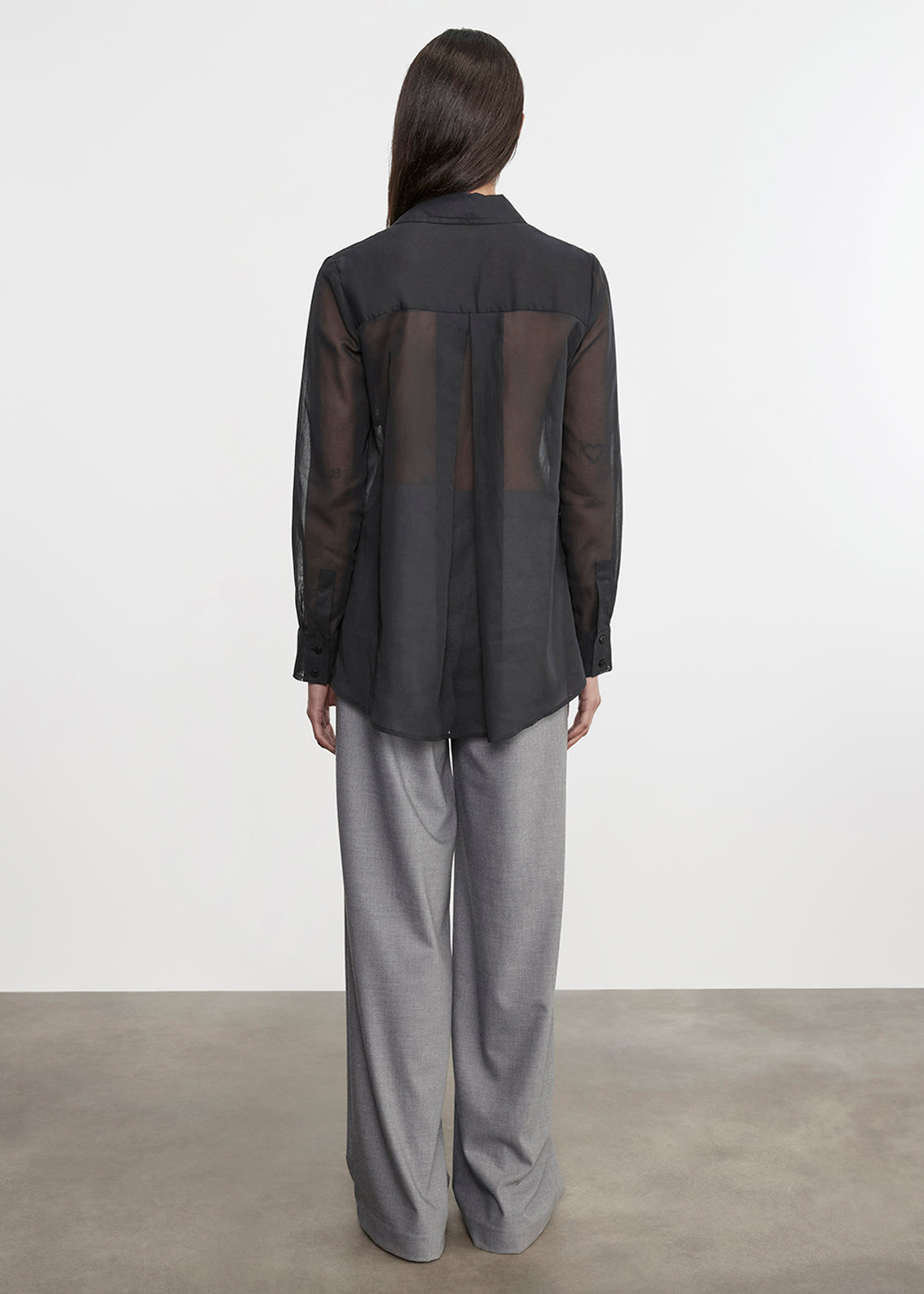 Cotton Organza Shirt | Black