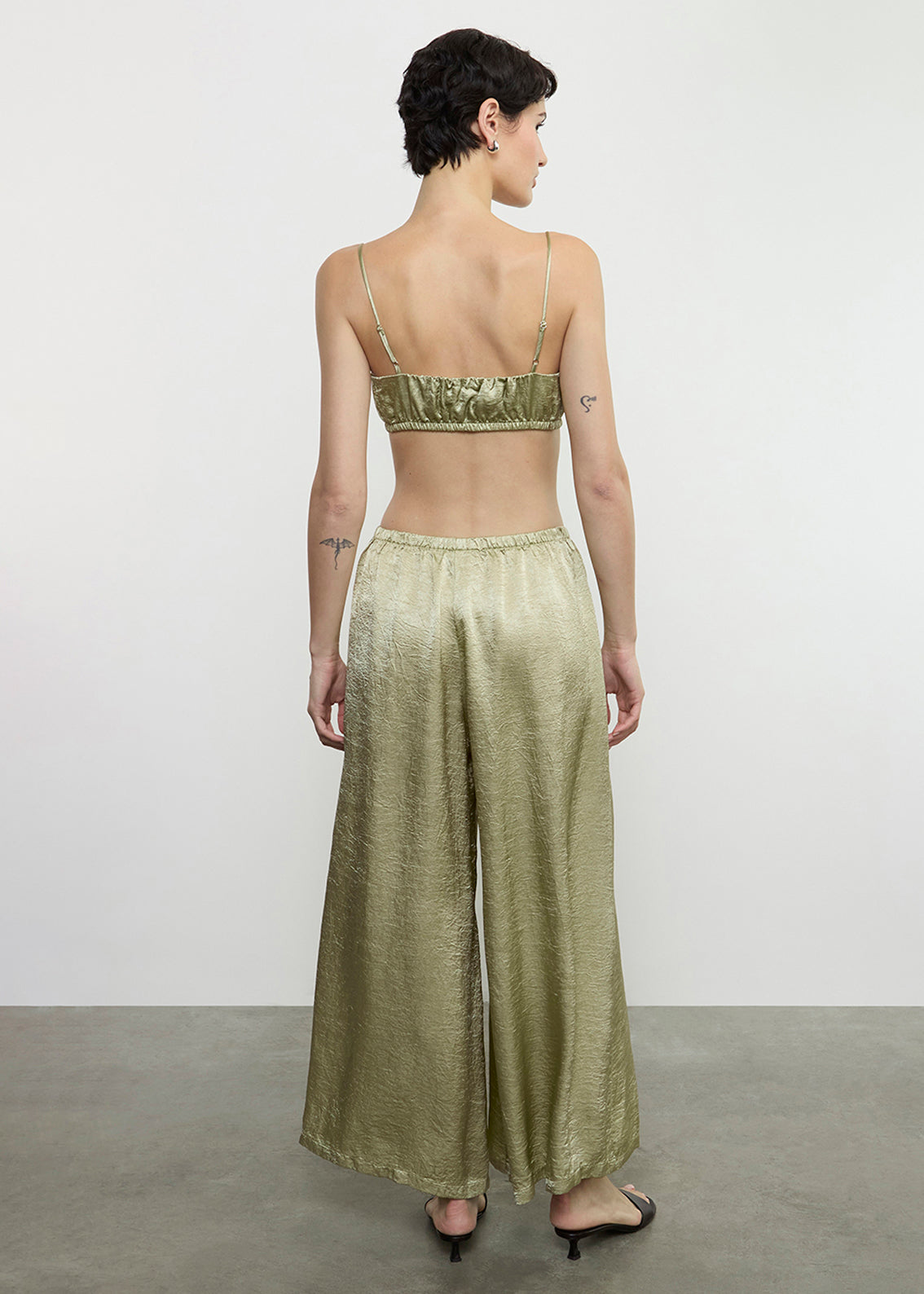 Textured Satin Bralette | Celadon