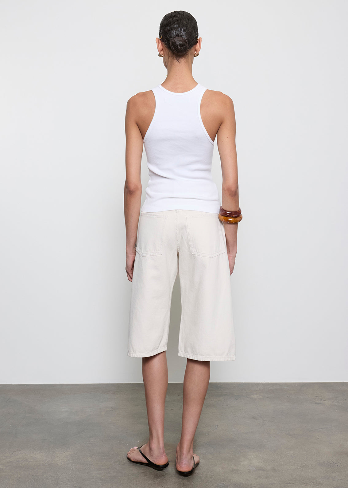 Cotton Rib Boy Tank | White