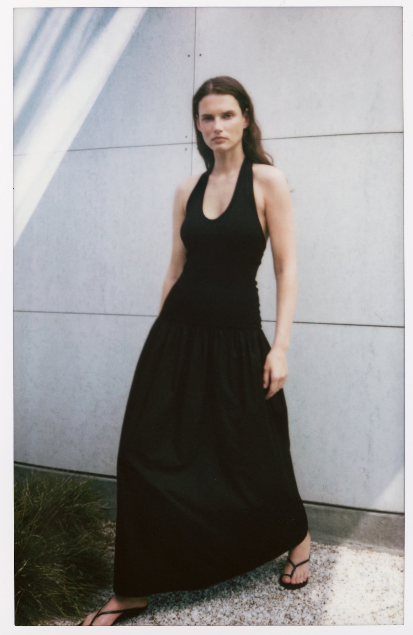Cotton Halter Dress | Black