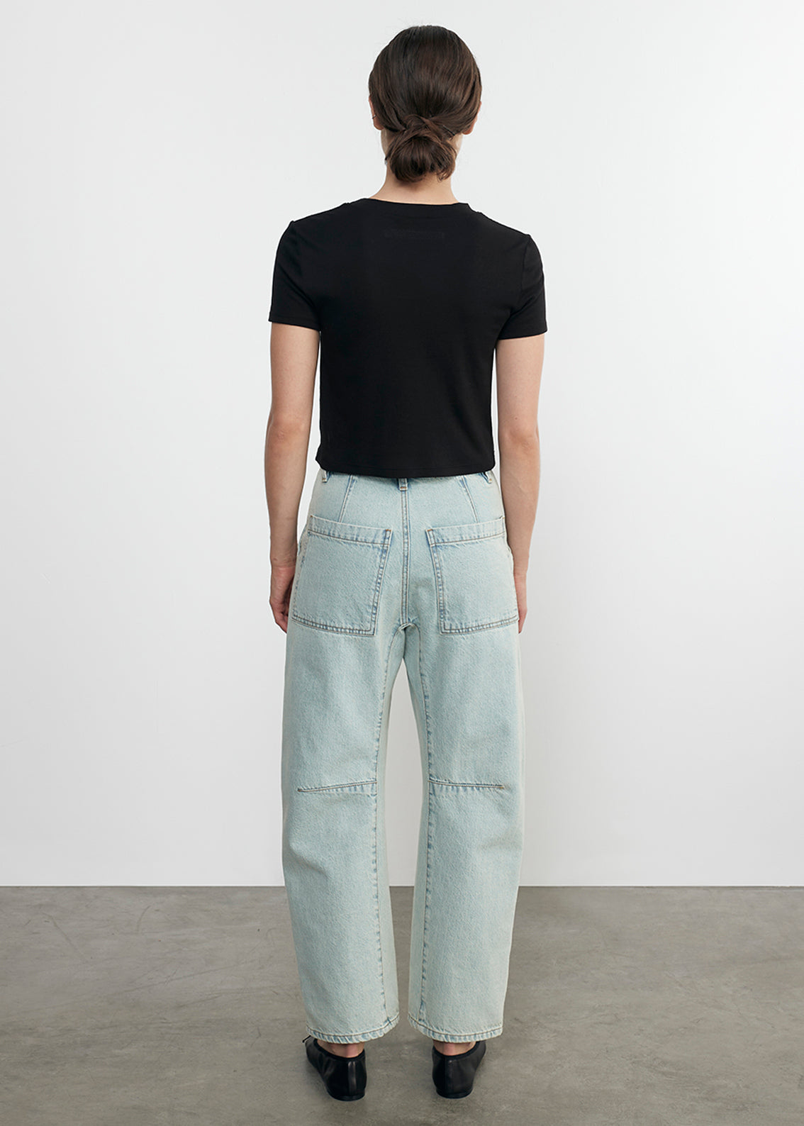 supima cotton cropped perfect s/s in black