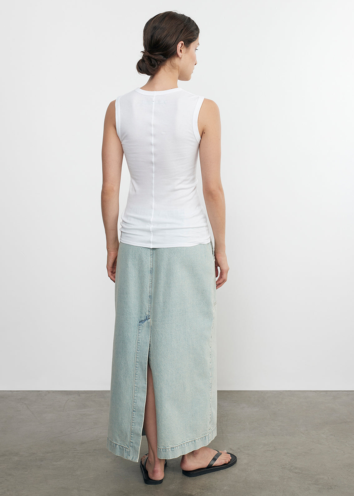 supima cotton sleeveless tank in white