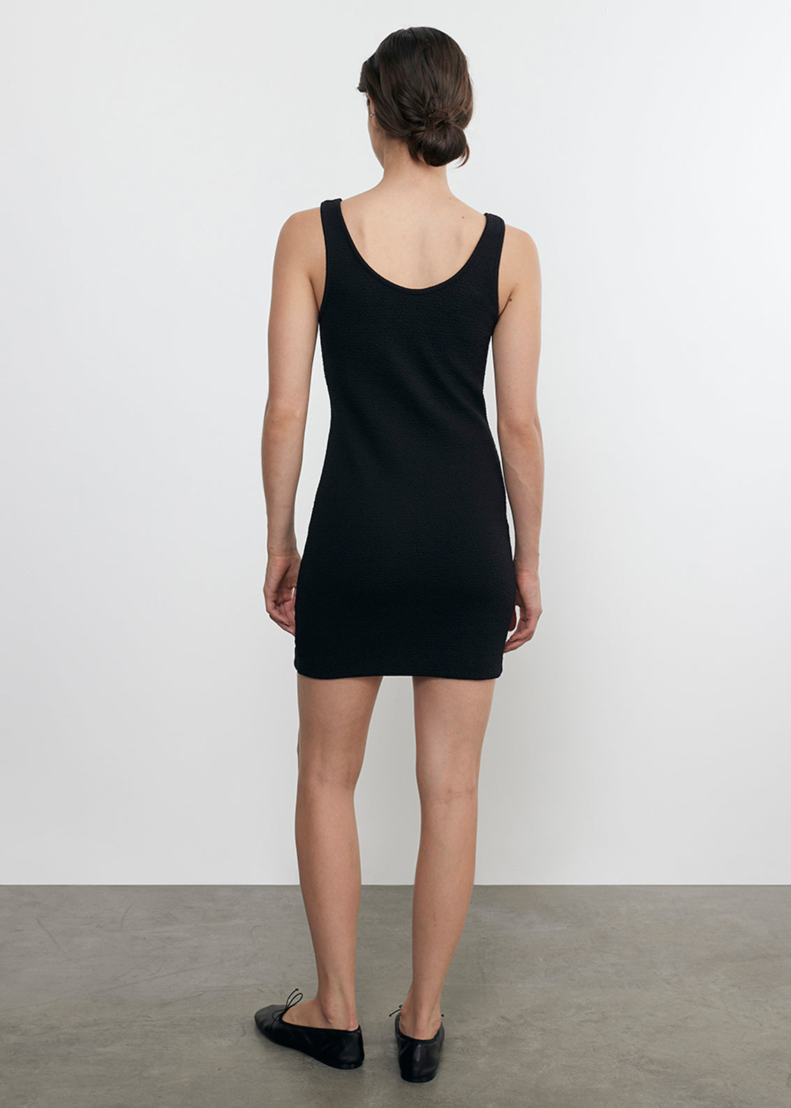 jacquard mini dress in black
