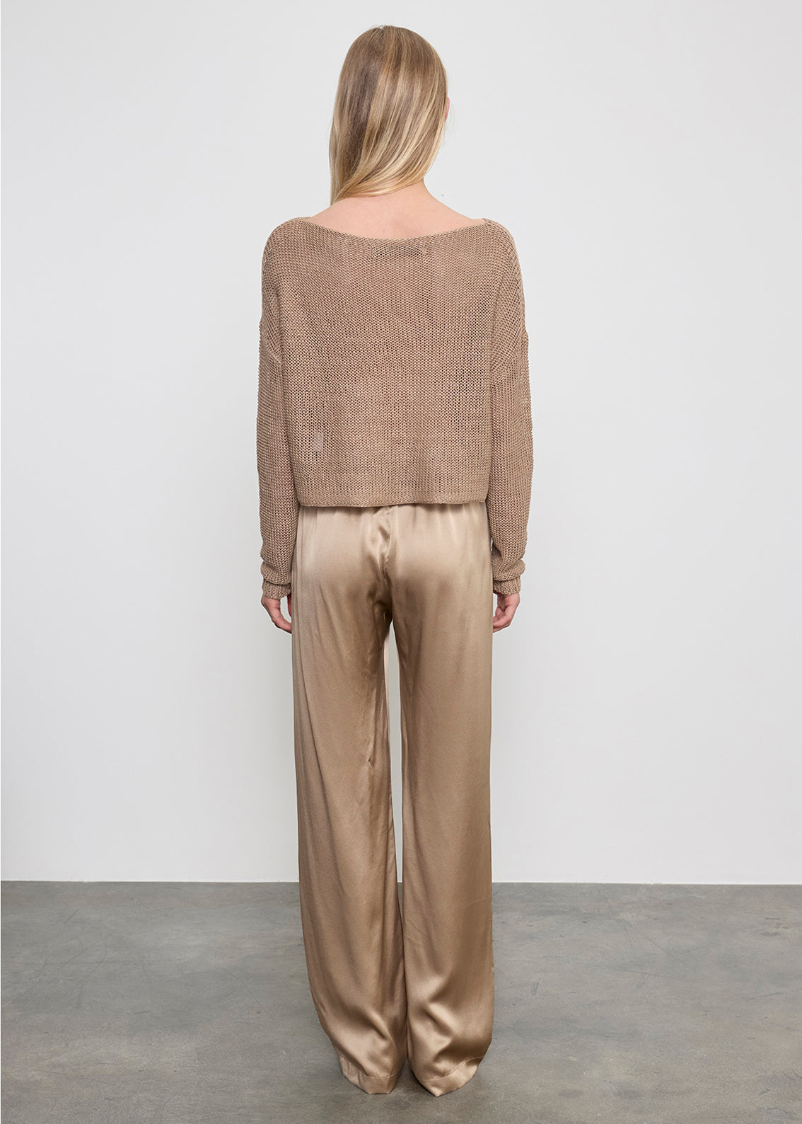 Linen Open Knit Bateau Sweater | Flax