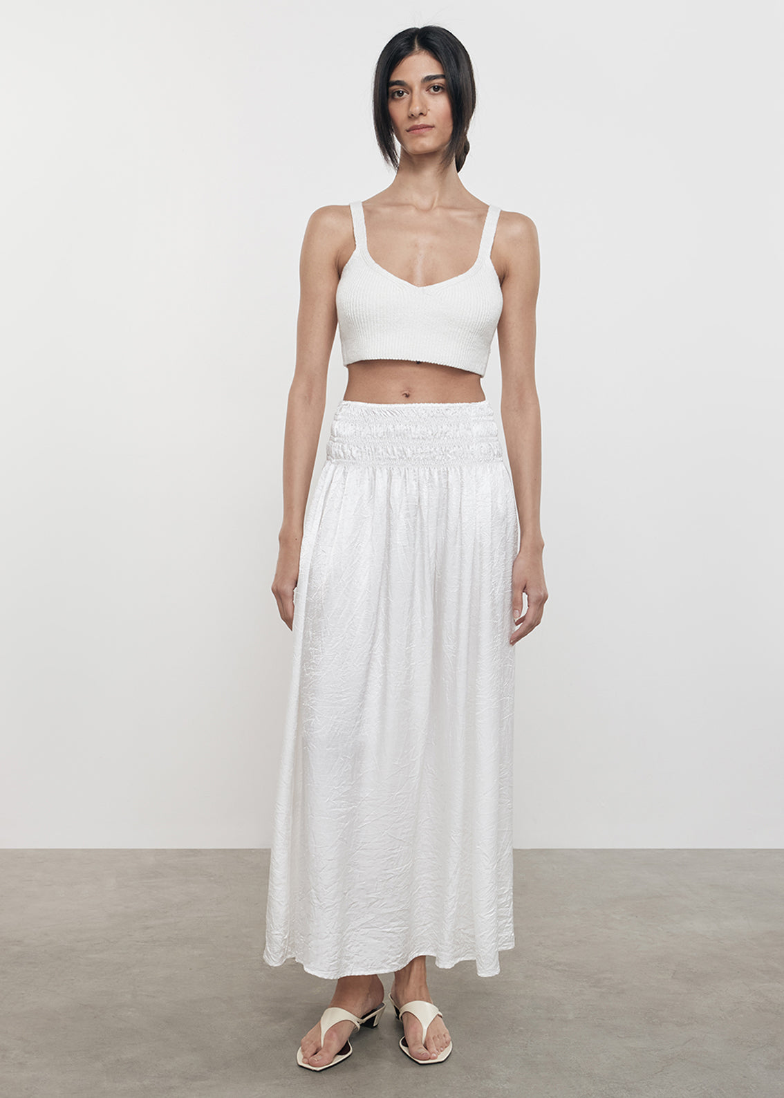 Linen Knit Bralette | White