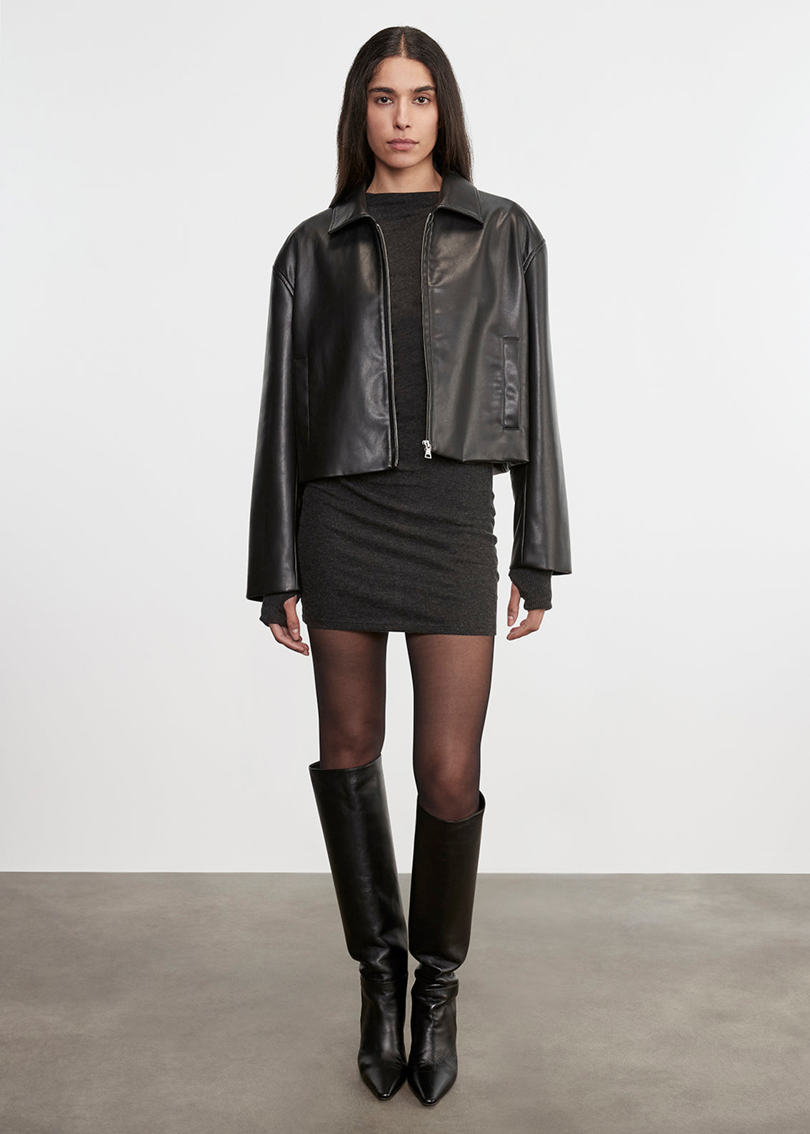 Cashmere Twist Dress | Charcoal