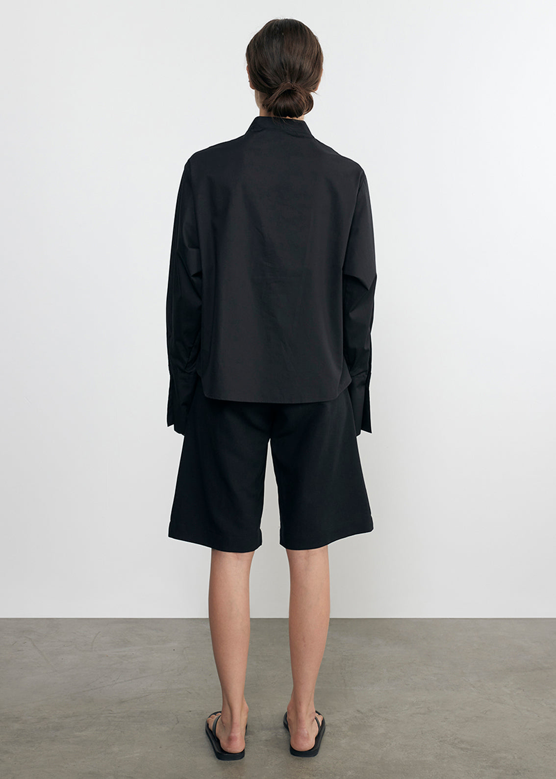 poplin mariner shirt in black