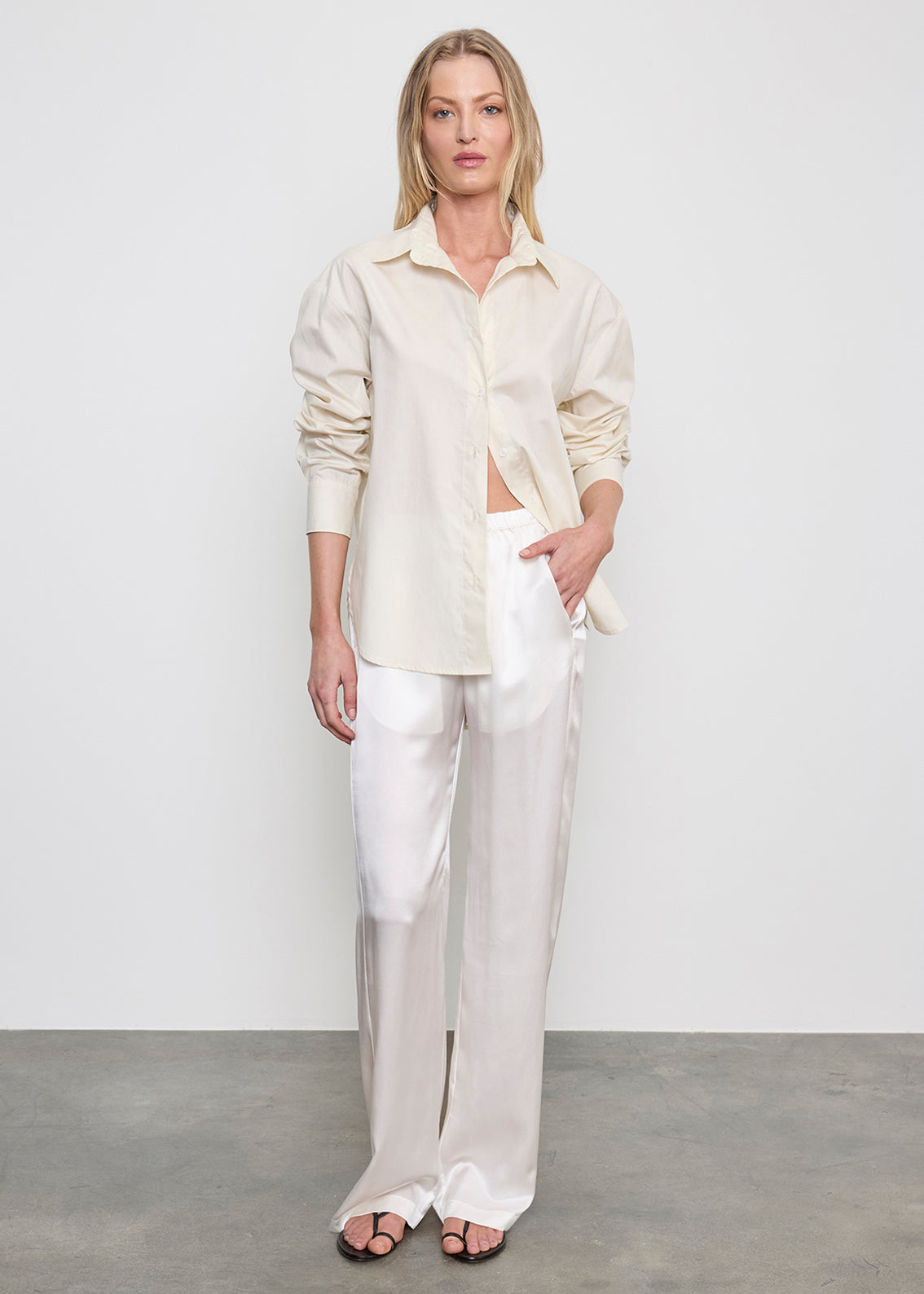 Silk Satin Everywhere Pant | Off White