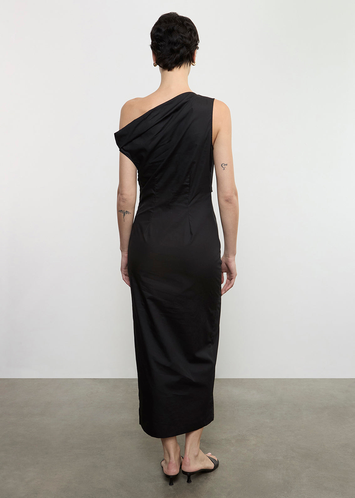 Poplin Sculptured Dress | Black
