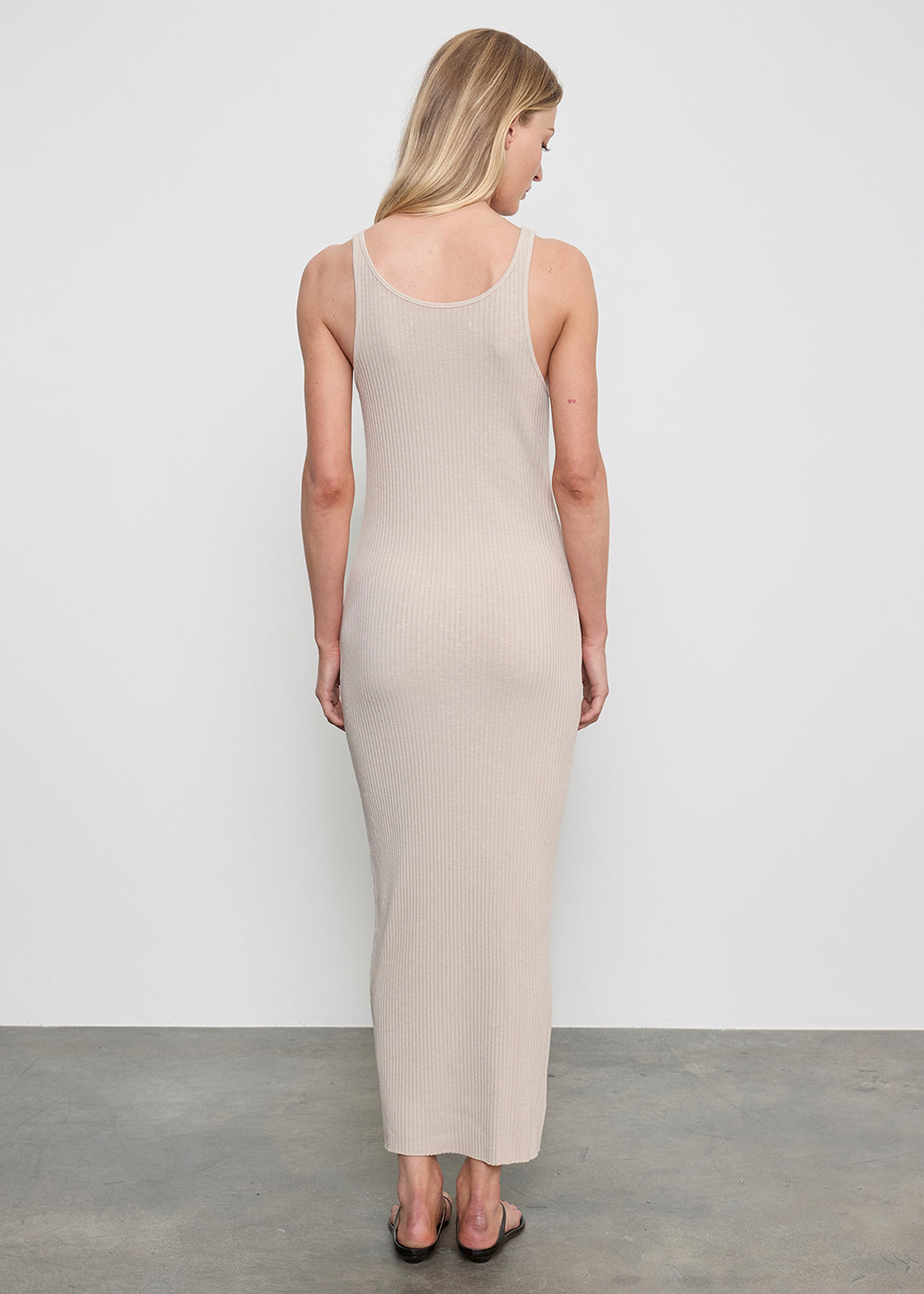 Military Rib Slim Tank Dress | Flax