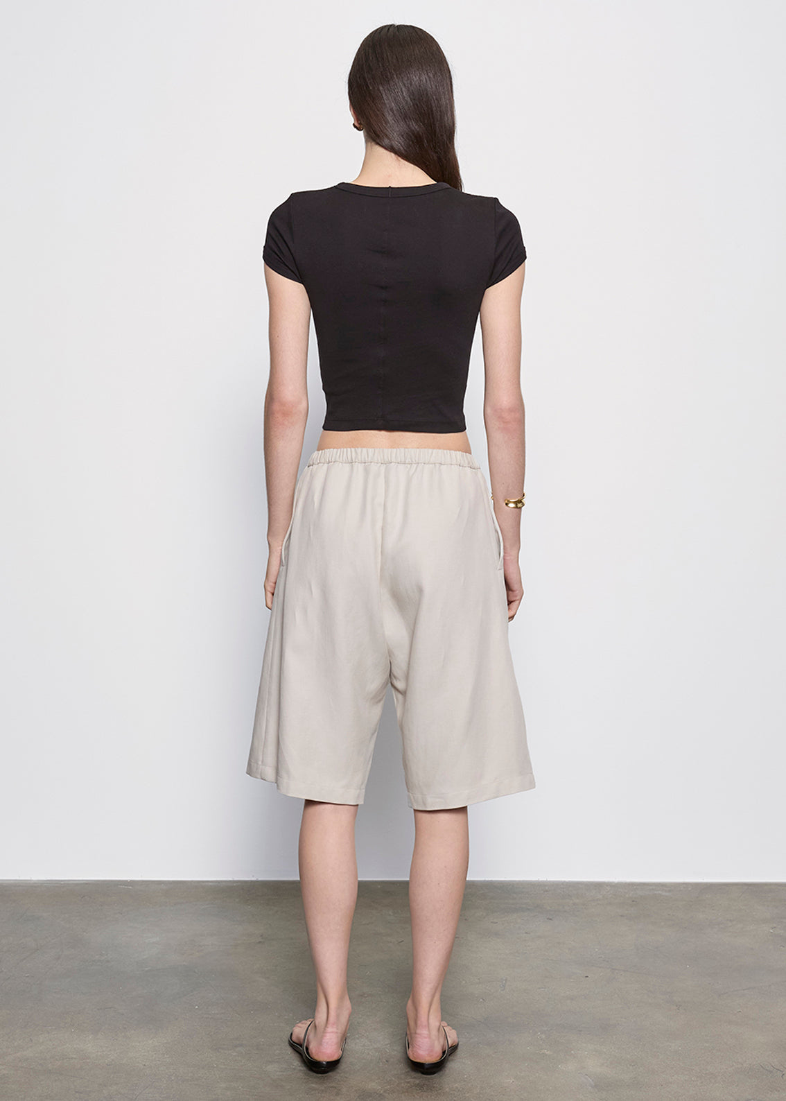 Supima Baby Cropped Tee | Black