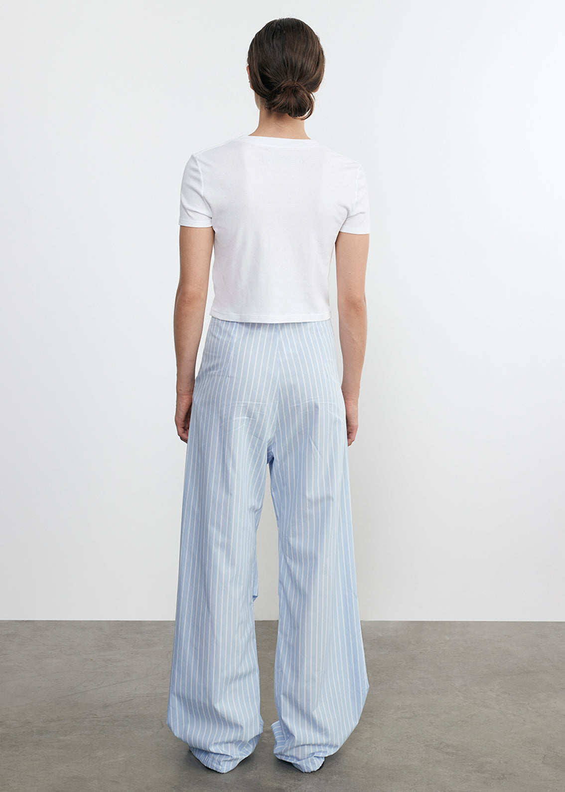 supima baby cropped tee in white