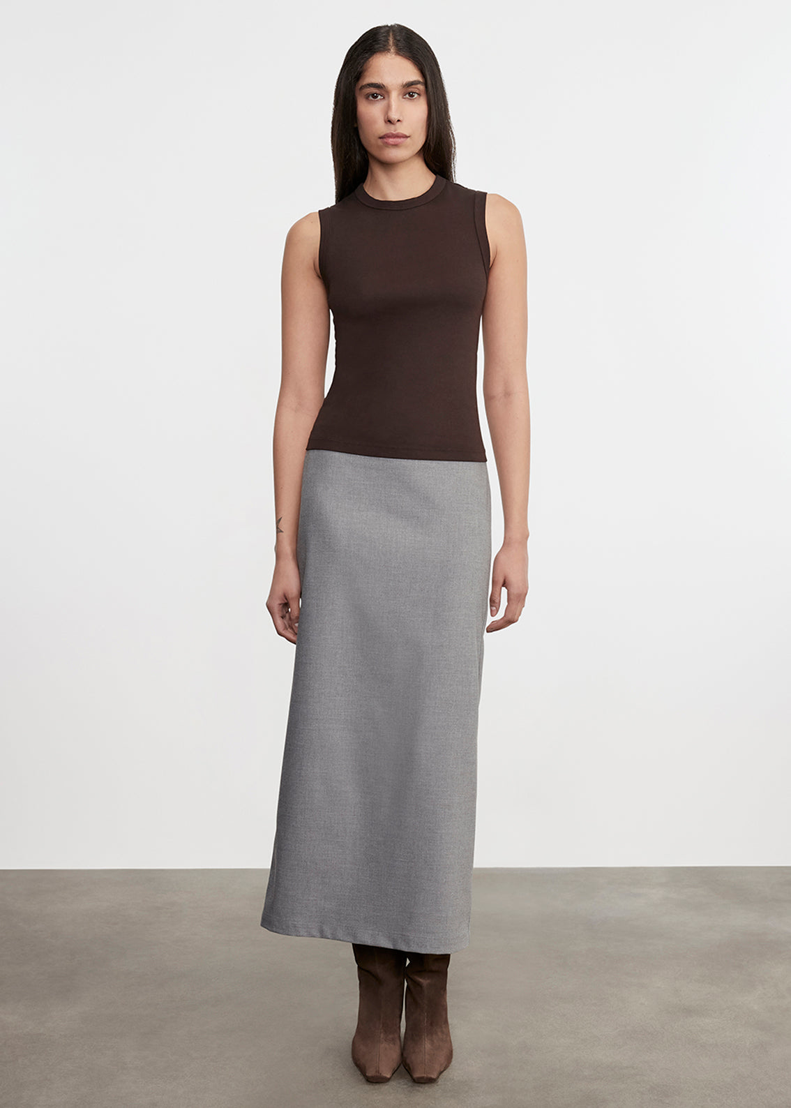 Supima Cotton New Classic Sleeveless Tee | Coffee Bean