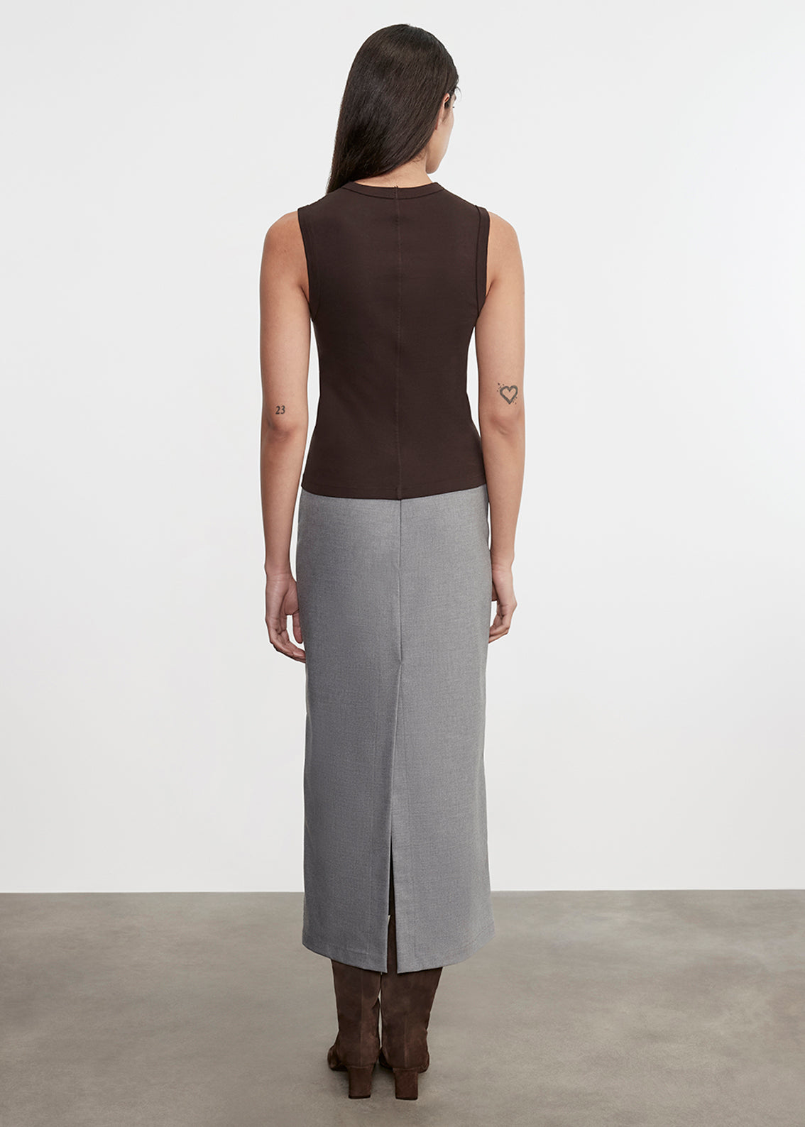 Supima Cotton New Classic Sleeveless Tee | Coffee Bean