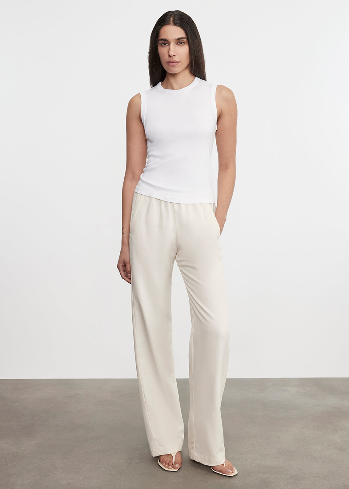 Supima Cotton New Classic Sleeveless Tee | White