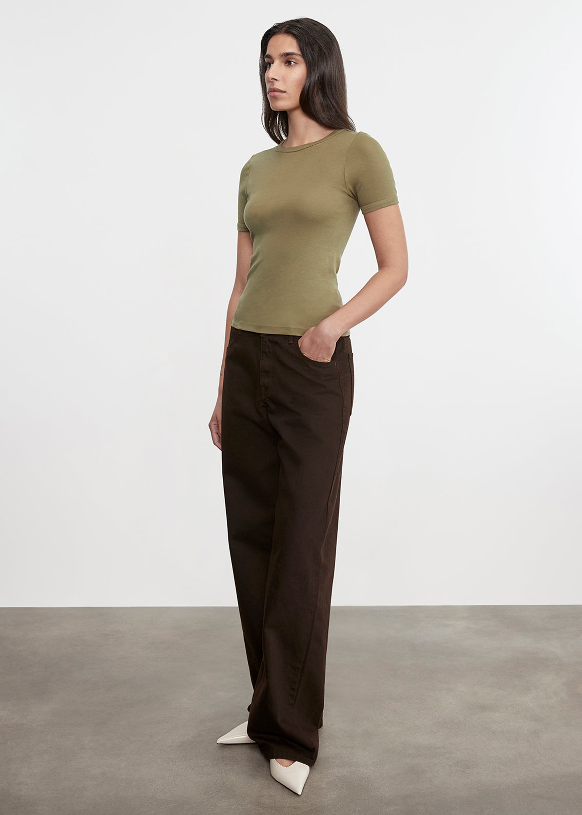 Supima Cotton New Classic S/S Tee | Olive Stone
