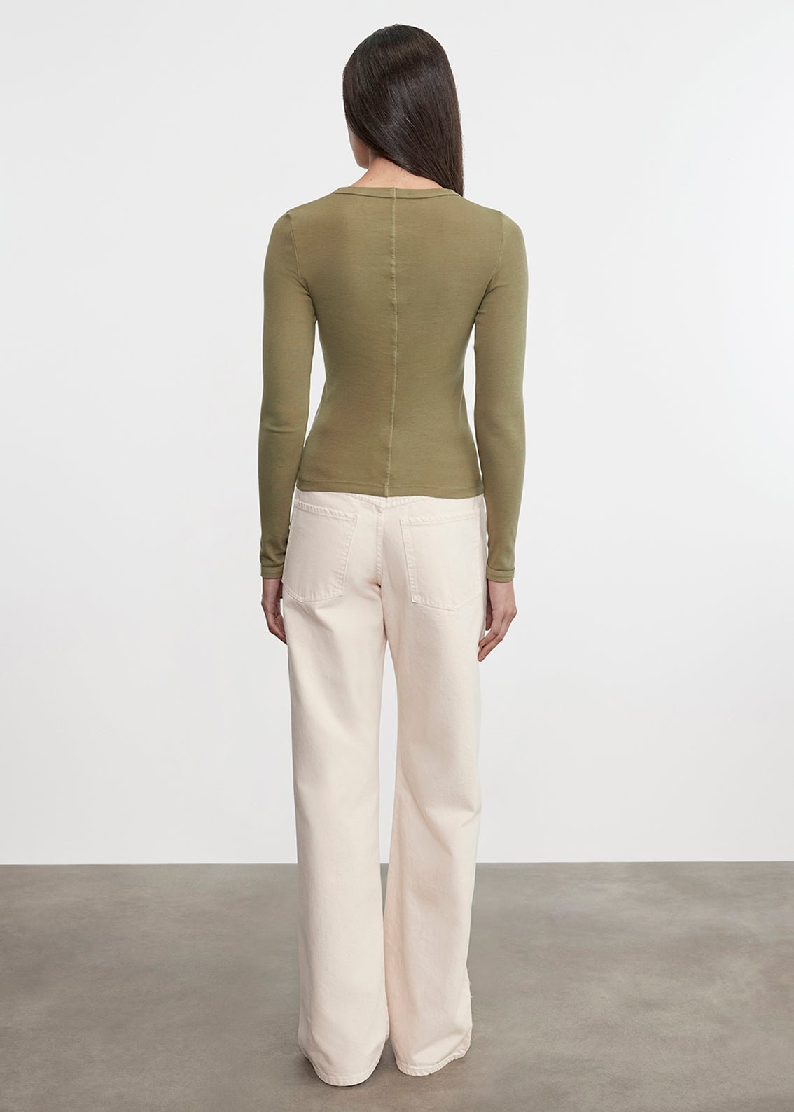 Supima Cotton New Classic L/S Tee | Olive Stone