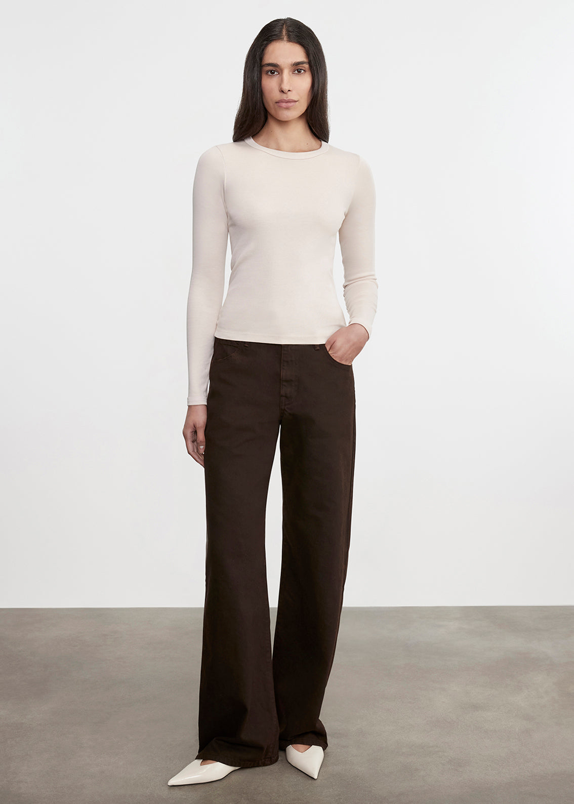 Supima Cotton New Classic L/S Tee | Parchment