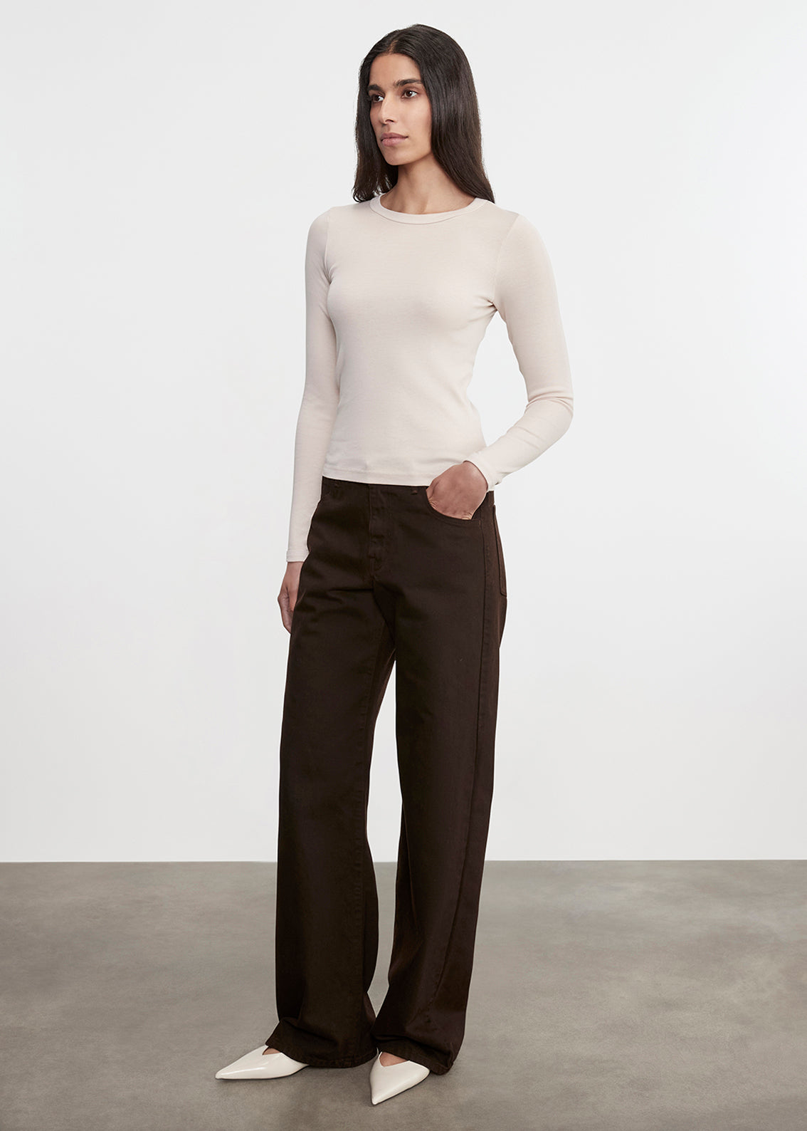Supima Cotton New Classic L/S Tee | Parchment
