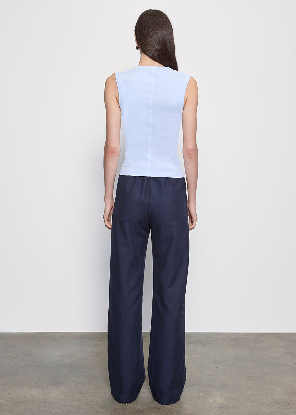 Supima Cotton Sleeveless V | Pale Blue