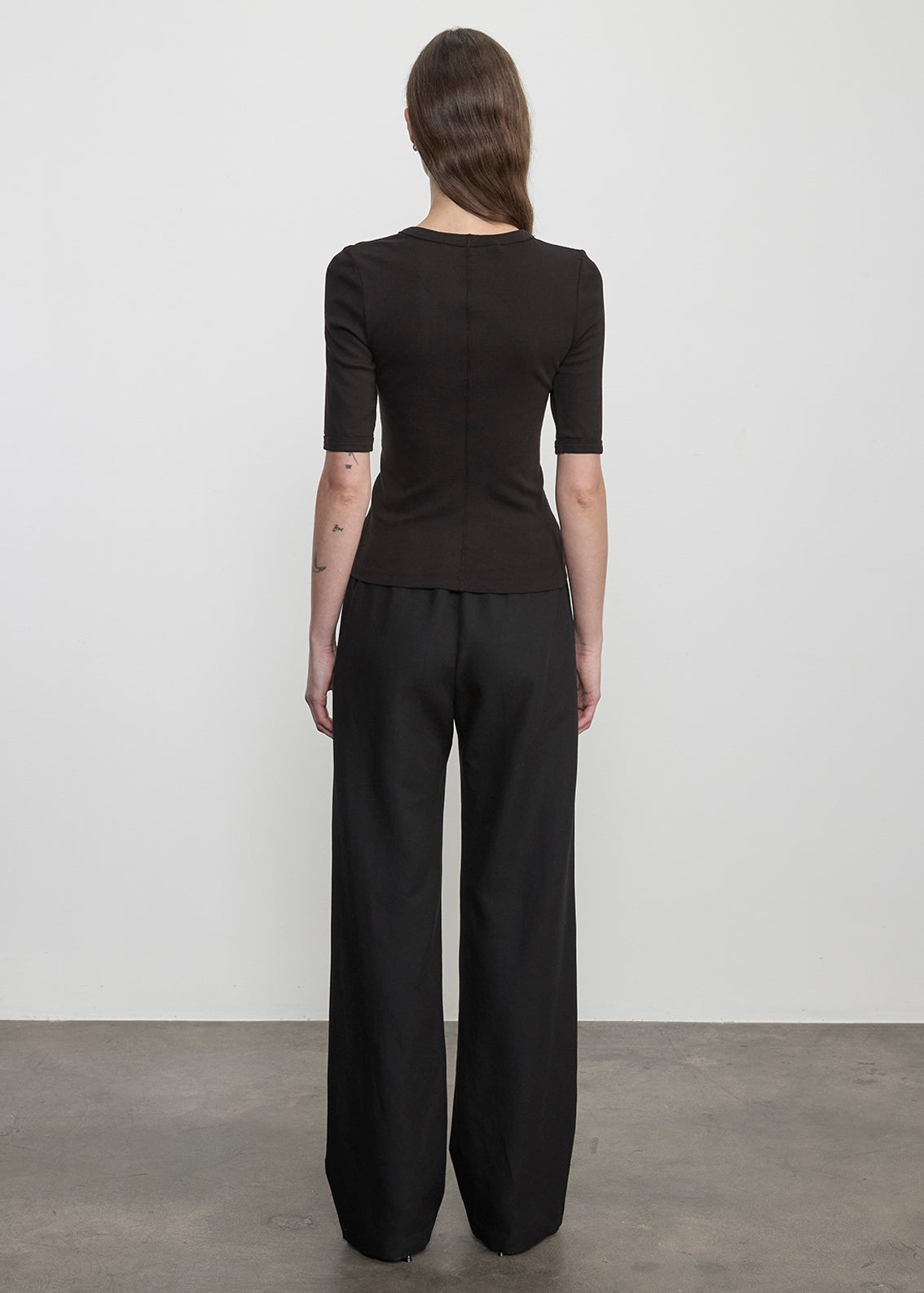 Supima Cotton New Classic Half Sleeve Tee | Black